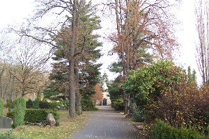 Weg zur Kapelle auf dem alten Friedhof in Naunhof